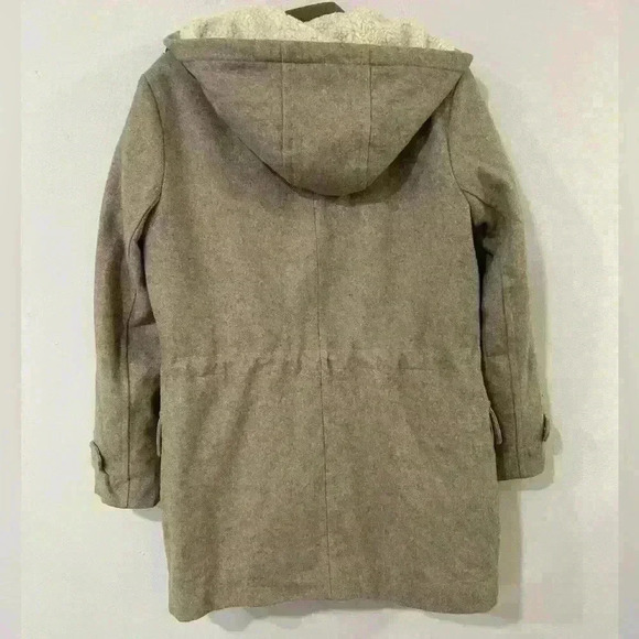 Cole Haan 3-In-1 Wool Blend Warm Women’s Ivory Beige Hooded Peacoat Size 10 - Picture 4 of 10